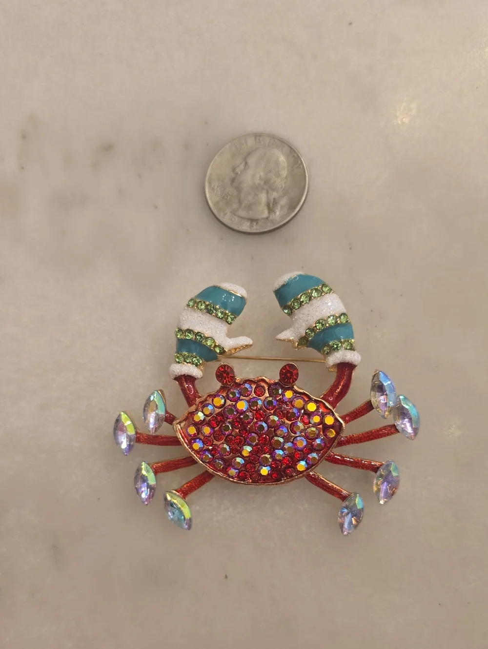 NWOT Red Crab Brooch